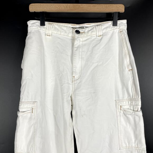 Hudson High-Rise Welt Pocket Cargo Wide Leg Jean White Sz 27 - Picture 7 of 14